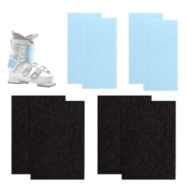 Imagem de 8 Peças Caneleiras de Esqui, Adesivo Caneleiras de Snowboard Espumas para Botas Esqui 2 Tamanhos (18x12cm, 15,2x7,5cm) para Crianças Adolescentes Homens e Mulheres