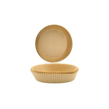 Imagem de Forro de Papel Descartável para Airfryer, 100 Unidades, Marrom, Biodegradável, 20cm x 16cm x 4.5cm, Antiaderente, Suporta até 220°C