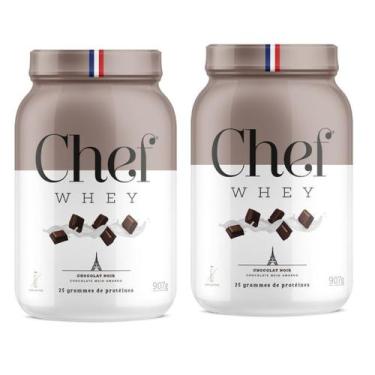 Imagem de Combo 2 Whey Zero Lactose 907g Chocolate Meio Amargo Chef Whey