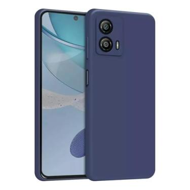 Imagem de [GL CASES] Capa Motorola Moto G73 Capinha Moto G73 Case Aveludada Anti Impacto Reforçada Silicone Emborrachado Com Proteção De Câmera (Azul)