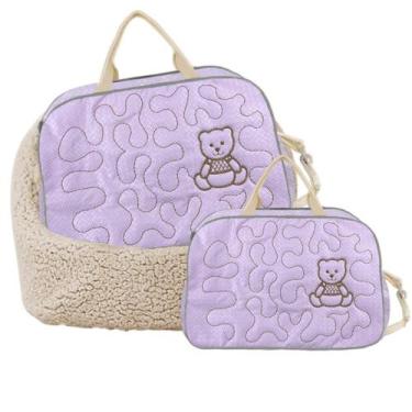 Imagem de Kit Maternidade 2Peças Bolsa Resistente Urso Qualidade Top Transversal