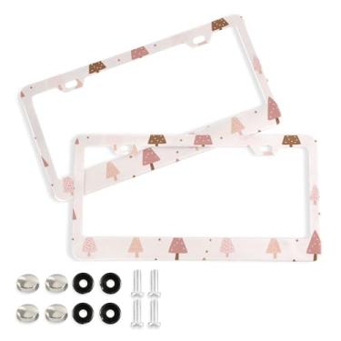 Imagem de Wassud Moldura decorativa de placa de carro de alumínio para árvore de Natal, 2 unidades, suporte universal para placa de licença para carros padrão dos EUA