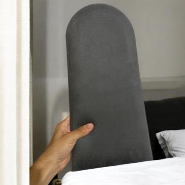 Imagem de Kit Cabeceira Estofada Adesiva 45x20 cm – Tecido Suede Premium, 5 a 20 Módulos para Cama Solteiro, Casal, Queen, King e L(CINZA,10)