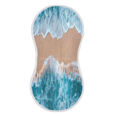 Imagem de xigua Conjunto de 2 panos para arrotos de musselina de areia de praia, super macios e absorventes, roupas de arroto de algodão, presente de chá para recém-nascidos, bebês meninas e meninos