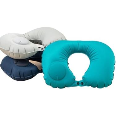 Imagem de Travesseiro De Viagem Avião Inflável Super Leve Portátil Pescoço U-Forma Automática Inflável Cervical Travesseiro(Cor estocástico)