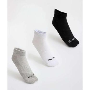 Imagem de Kit 3 Pares Meias Feminina Soquete Branco-78060 - HOAHI, Branco, 33/38