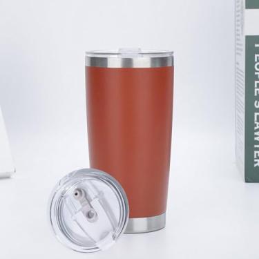 Imagem de CWPJUNDGP Caneca de carro de aço inoxidável de 590 ml, caneca de carro de camada dupla, isolamento térmico, isolamento térmico, copo mestre de gelo, grande capacidade