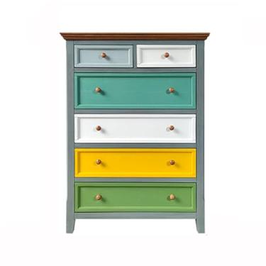 Imagem de Cômodas Cômoda colorida - de madeira Organizadores e armário armazenamento para corredor entrada ou sala estar(80 * 40 * 110cm)