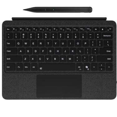 Imagem de NUWONAYA Pacote de teclado Surface Pro e caneta fina com 2 para tablet Surface Pro de 12 polegadas, capa tipo slim portátil, teclado Backlits trackpad multitoque (preto)