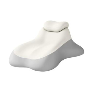 Imagem de KiBcsLic Almofada triangular de cunha para cama, antiderrapante e de alta resiliência, ideal para dormir e ler, perfeita para apartamentos, Cinza Claro Bege