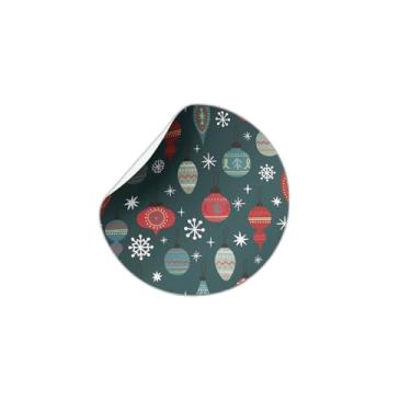 Imagem de Autocolantes Adesivos Redondos Natalinos 25 Unidades Com Estampa de Brinquedos - Tamanho 50x50cm