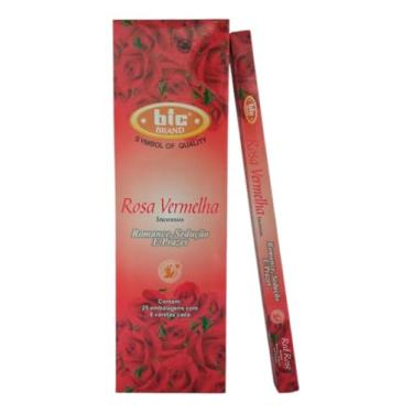 Imagem de Incenso Indiano Bic Rosa Vermelha - Autocuidado Cx.25un.8v.