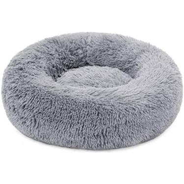 Imagem de Almofada Para Cama De Cachorro Redonda, Fofa E Lavável, Macia E Fofinha Para Rosquinhas Ou Almofada Para Gatos Como Área De Dormir Para Animais De Estimação,cinza Claro,(M) Ø60cm,YUYANAIAI