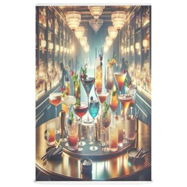 Imagem de Joisal Copos de coquetel coloridos toalhas de mão de chá fofos conjunto de toalhas de prato de cozinha pano de limpeza decorativo reutilizável absorvente 45 x 71 cm, 1 pacote