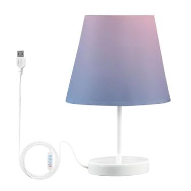 Imagem de Joisal Candeeiros de mesa de sala de estar rosa claro gradiente com abajur abajur de mesa de cabeceira, lâmpada de leitura, decoração de dormitório