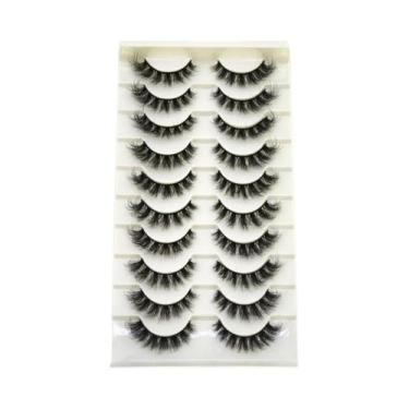 Imagem de Cílios Postiços Dramáticos E Volumosos 5D Híbridos De Mink, 10 Pares, 