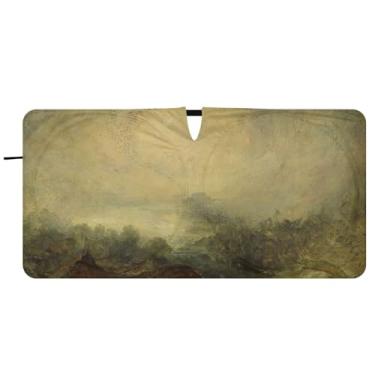 Imagem de J. M. W. Turner Prints Evening Diluge Personalizado Carro Para-brisa Toldo Engraçado Dobrável Caminhão Carro Persianas para Janelas Frontais Automotivo, 76.2 cm x 149.9 cm