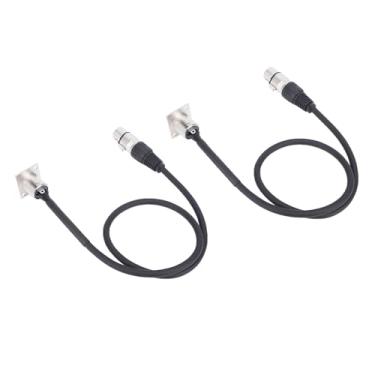 Imagem de Jiawu Cabo Xlr Macho para Fêmea, 2 Peças, Cabo de Passagem Xlr Premium para Caixa de Palco, Tipo D de 3 Pinos, de para Harmonizadores de Estúdio (Prata)