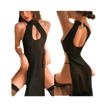 Imagem de Vestido Longo Sexy Com Fenda Alta Para Mulheres, Cheongsam, Lingerie, 
