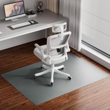 Imagem de Cadeira Mat Delamu Office para piso de madeira 90x120cm cinza escuro