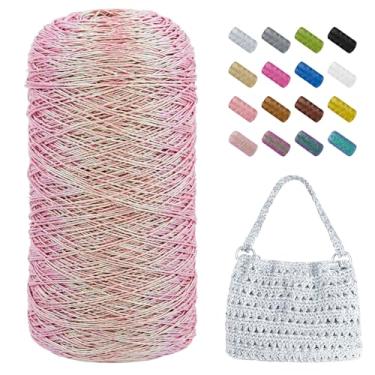Imagem de JeogYong Cordão de macramê metálico de 1 mm x 525 metros, fio de glitter para sacos de crochê, fio de macramê brilhante para pingentes de crochê, decoração de casa, artesanato DIY
