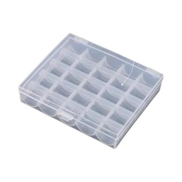 Imagem de Caixa Organizadora Transparente De Plástico Para Bobinas De Máquina De