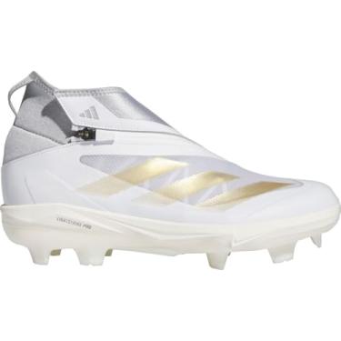 Imagem de adidas Tênis de beisebol masculino Adizero Impact+ TPU, Branco/dourado metálico/cinza claro, 39