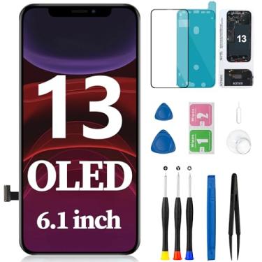 Imagem de Para iPhone 13 Tela OLED Substituição 3D Touch LCD Moldura Digitalizador A2631 A2634 A2482 A2633 A2635 Conjunto Completo Kit de Ferramentas de Reparo 15.5 cm Preto