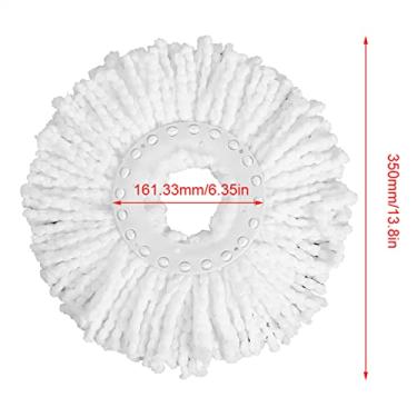 Imagem de Mingzhe Cabeça de Esfregão Giratório, Recarga de Microfibra, Esfregão Mágico Giratório 360 para Limpeza, Incorporado Com Trator para Superfícies Piso Madeira (Branca)