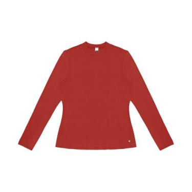 Imagem de Blusa Feminina Manga Longa Gola Alta Rovitex Vermelho, G, Vermelho