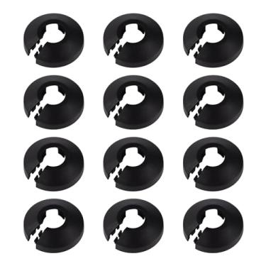 Imagem de Penitue 12 Peças de Tampas Decorativas para Tubos de Água com Flange 1/2", 16mm em Plástico PP para Drenagem Canos Parede (Preto)