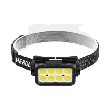 Imagem de Lanterna De Cabeça LED Recarregável Com Sensor COB, Bateria Integrada,