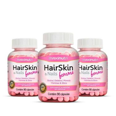 Imagem de Kit 03 HairSkin Femme com 90 Capsulas Maxinutri-Unissex