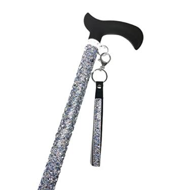 Imagem de Jacqueline Kent Jkc118.Az Cana-De-Açúcar Embelezada Com Cristal De Alumínio, Cabo Preto E Pulseira Coordenada Ajustável 60 Cm A 102 Cm, Azul-Celeste