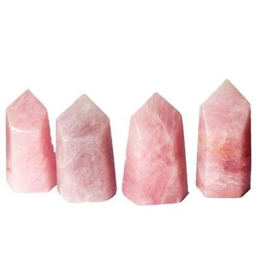 Imagem de 01 Ponta Quartzo Rosa Natural Sextavada Polimento Mecanizado - Cristai