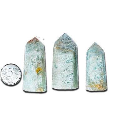 Imagem de Mini Ponta Água-Marinha Pedra Lapidado Tipo B 45 a 55mm - Cristaisdecu