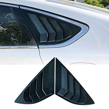 Imagem de Boltry Abajures de janela traseira de ABS para saída de ar com acabamento de persianas para Ford Fusion 2013 2014 2015 2016 2017 2018 2019 2020 2021 (preto fosco)