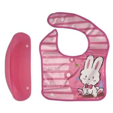 Imagem de Babador Silicone Cata-migalha Removível Impermeável Lavável, Roxo