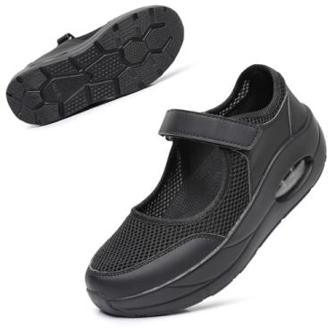 Imagem de Tênis feminino confortável para amamentação, antiderrapante, ajustável, respirável, para caminhada, com amortecimento casual, artrite, dor no calcanhar de Diabetes, dor no pé, fascite