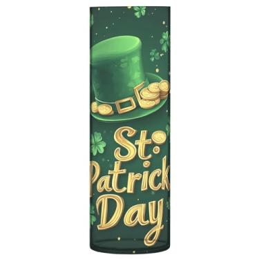 Imagem de CEBUGI Vaso de flores de fundo de dia de São Patrício 10 x 30 cm, vaso cilíndrico para flores, vaso transparente inquebrável para festa de casamento, decoração de casa