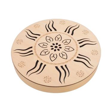 Imagem de Walmeck Tambor de Mão Instrumento de Percussão étnica Tambor Bambu Som água Relaxante para Fontes Festa Em Casa Instrumento Mão Portátil Música Onomatopaica (Desenho folha)