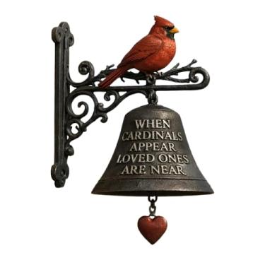 Imagem de Sino De Jantar Para Parede - Decoração de Jardim Design Pássaro Vermelho | Campainha De Porta Da Frente,Para Proprietários Colecionadores Casa De Campo Entrada Quintal Alpendre Portão