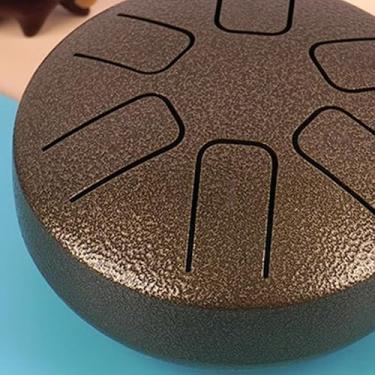 Imagem de Generic Mini Tambor de Língua de 6 Notas, Tambor Etéreo Relaxante para Purificação da Mente, Instrumento de Percussão de Metal para Crianças (Bronze)