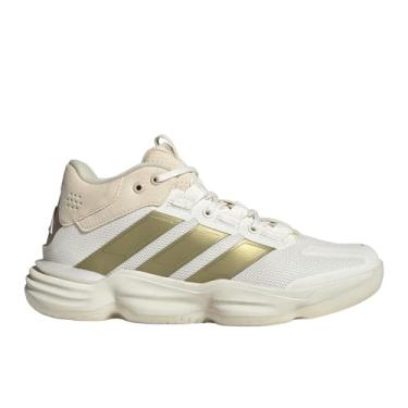 Imagem de adidas Tênis feminino Ftwwht/Broyal/Tmsoor Courtstabil W FTWR branco/azul royal brilhante/Team Solar Orange 36 EUA, Branco esbranquiçado/dourado metálico/areia cristalina, 10.5 Wide