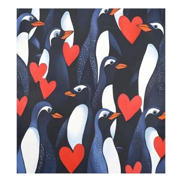 Imagem de Qilmy Capa magnética para máquina de lavar louça, pinguim, 58 x 66 cm, capa decorativa para geladeira para porta da frente, adesivo magnético, máquina de lavar, painel de geladeira, decalque para