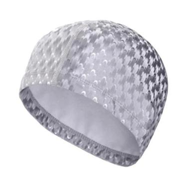 Imagem de Touca De Natação Unissex Impermeável Com Estampa De Pele De Tubarão Em