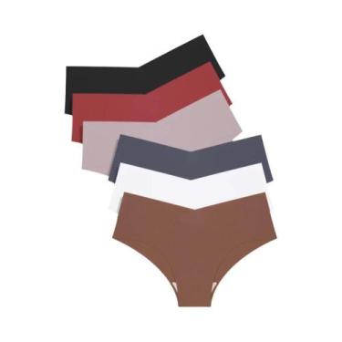 Imagem de Calcinhas Femininas 6PCS Sem Costura Em Seda Gelada Ultra Fina Com Cin