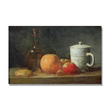 Imagem de Arte em tela vintage de frutas mortas, pintura clássica de cozinha country, decoração de parede de casa de fazenda quente para sala de jantar e cozinha. C47. 70 x 112 cm - 27,6 x 44,0 pol. Somente