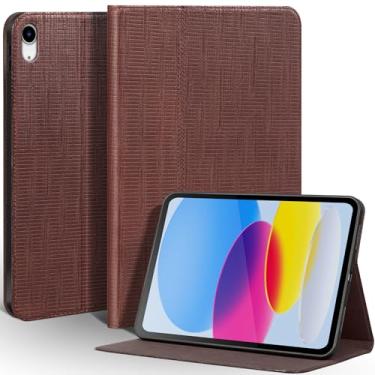 Imagem de Une Diffe Capa de couro para iPad (A16) 11ª geração 2025 11 polegadas, iPad 10ª geração 2022 10,9 polegadas, capa de couro de flor integral com hibernar/despertar automático, antiderrapante, furo