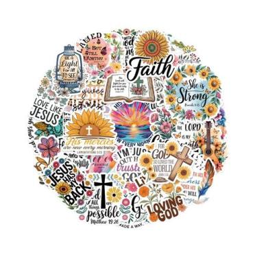 Imagem de Adesivos De Palavras De Fé Da Bíblia De Jesus, 50PCS Para Diário De Re